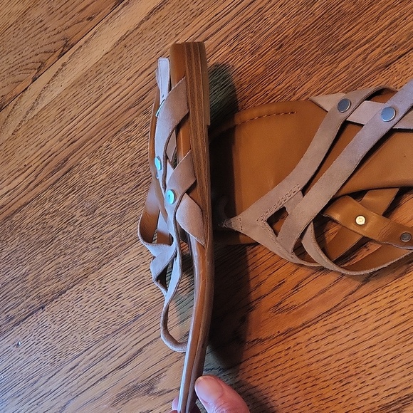 Franco Sarto strappy sandals leather suede beige size 6 - Picture 4 of 6